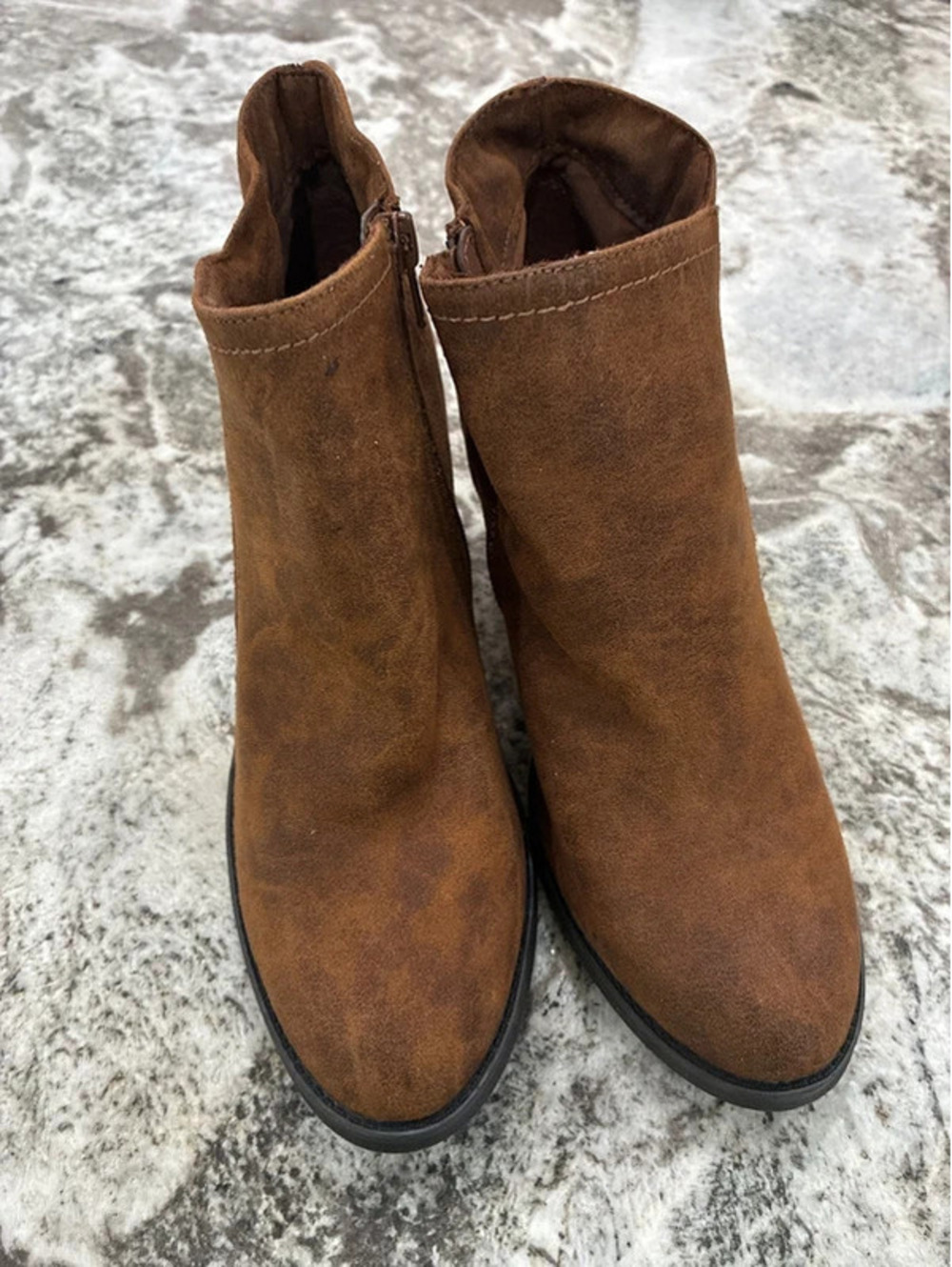 Rampage Brown Fabric Upper Ankle Boots Size 8.5M